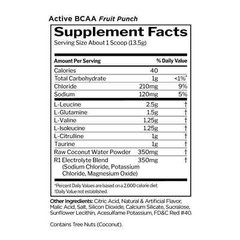 RULE 1 Train BCAAs 30 serv Fruit Punch Stim Free Intra Workout 450g