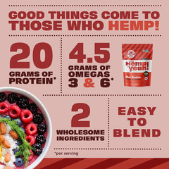 Hemp Yeah Organic Max Protein Powder, Unsweetened, 32Oz, with 20G Protein and 4.