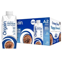 Orgain 30g Ultra Filtered A2 Milk Protein Shakes, Chocolate, 11 fl oz, 15-pack