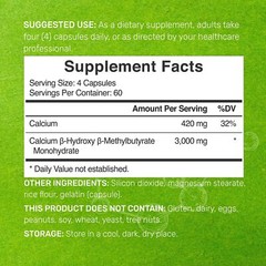 Ultra Strength HMB Supplements 3000mg Per Serving 240 Capsules