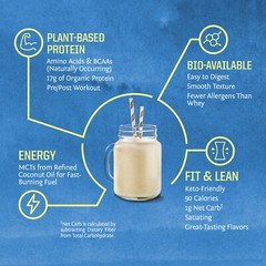 Sunwarrior Warrior Blend Organic Vegan Plant Protein Powder with BCAAs, 13.2 oz