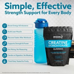 Invigor8 Creatine Gummies – Manufactured In USA 3rd Party Tested Real Creatine