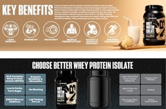 NutraBio WHEY PROTEIN ISOLATE 2 lb (30 Servings) Cinn Sugar Donut BEST BY 10/26