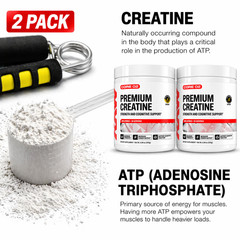 Creatine Monohydrate 2 Pack 8.8oz Unflavored Micronized Powder Exp 2028 Gym