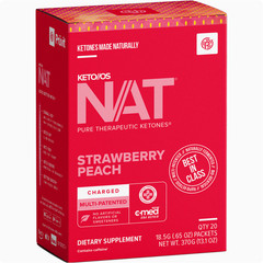 Pruvit KETO/OS NAT Charged 20 Packets Strawberry Peach Flavor EXP:10/2026