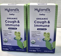 2x Hyland’s Baby Organic Cough & Immune Nighttime 2 fl oz each EXP 8/2026- 1yr+