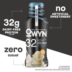 Owyn Only What You Need Pro Elite Vanilla Flavored Protein Shake 32G Protein 0G