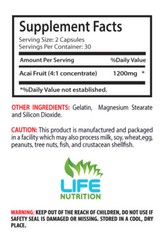 Organic Acai Fruit Powder – Acai Berry Extract 1200mg – Antioxidant Power 1B