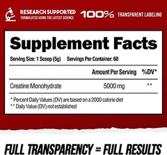 Creatine Monohydrate Powder 5000mg Per Serving Muscle Strength Men Women Gym