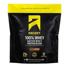 Ascent 100% Whey Native Whey Protein, Various Flavors 4.25 Lbs