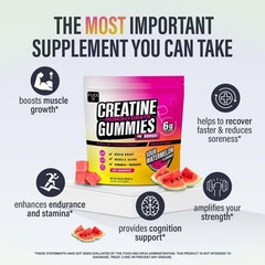 Creatine Gummies for Men Women 6g -NSF Certified Creatine Monohydrate Watermelon