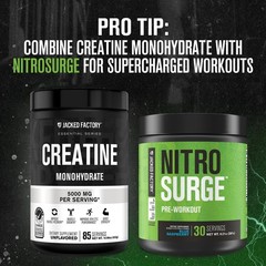 Jacked Factory Creatine Monohydrate Powder 85 Servings (Pack of 1), No Color