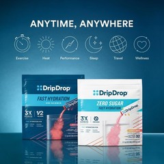 DripDrop Hydration Electrolyte Powder Packets – Fruit Punch – Single Serve Drink