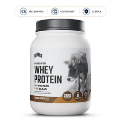 Levels Grass Fed Whey Protein Powder Double Chocolate 1.48 lb 24g Protein
