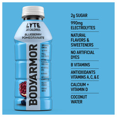 BODYARMOR Lyte Sports Drink, Low-Calorie Blueberry Pomegranate, 16 Fl Oz, 12 Pac