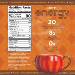 Perk Energy Original Pumpkin Butter Pecan Flavored, 20 Servings – 0g Added Sugar