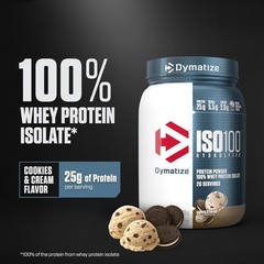 Dymatize ISO100 Whey Protein Isolate Cookies & Cream 20 Servings 25g