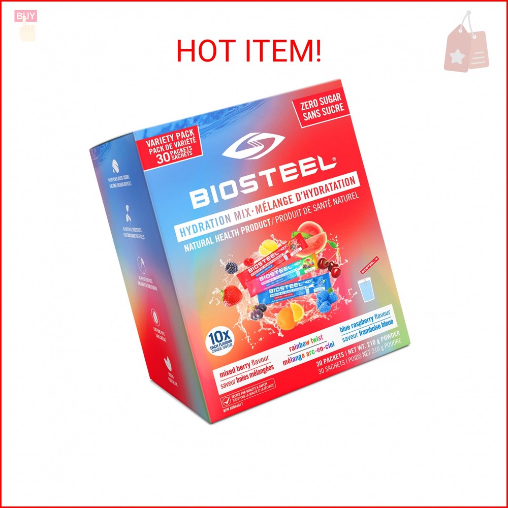 BioSteel Electrolytes Powder Variety Pack – 30 Hydration Packets with Essential