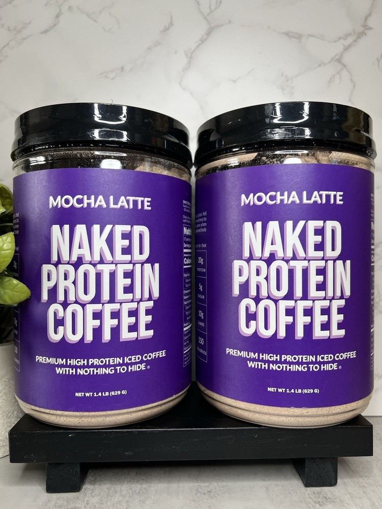 NAKED Protein Coffee Mocha Latte 1.4lb Two Pack, Exp 09/27