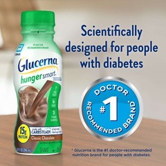 Glucerna Hunger Smart Diabetic Protein Shake Classic Chocolate 10oz 6ct