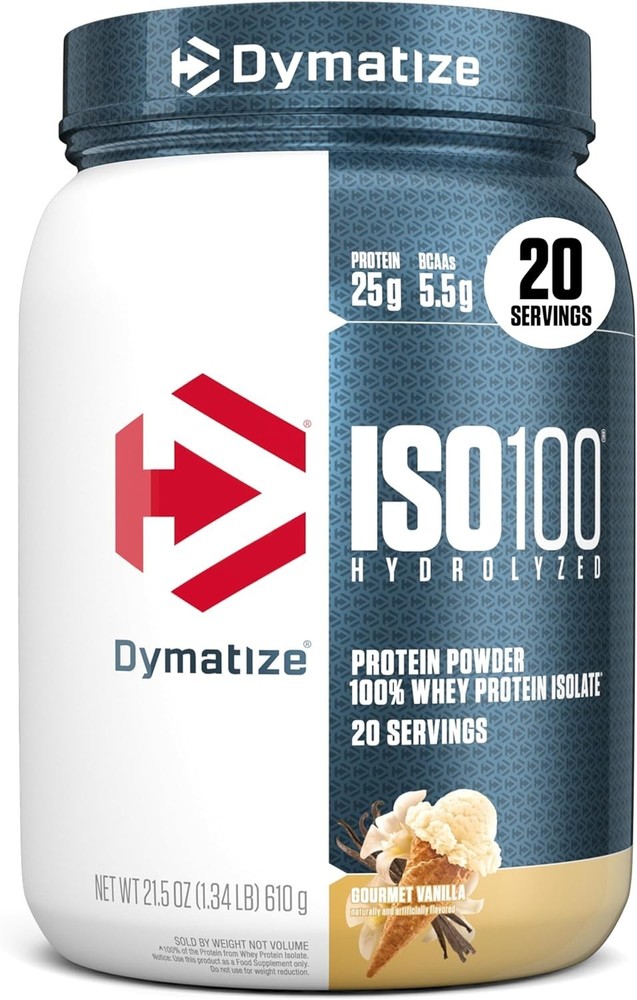 Dymatize ISO100 Whey Protein Powder Isolate, Gourmet Vanilla, 25g of Protein, 5.