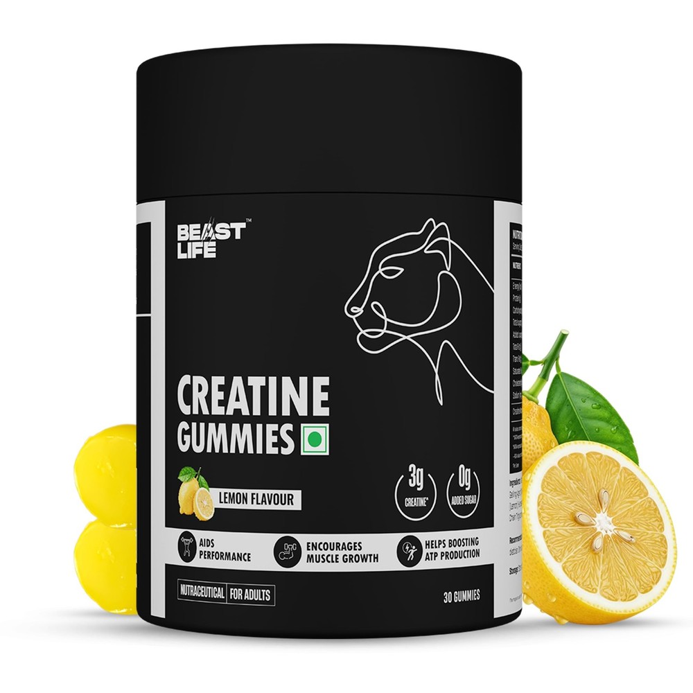 Beast Life Creatine Gummies 30 Count | Lemon | 3g Per Serving