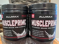 2 ALLMAX Muscle Prime Pre-Workout White Raspberry – 9.4 oz x 2 – Exp. 9/2025