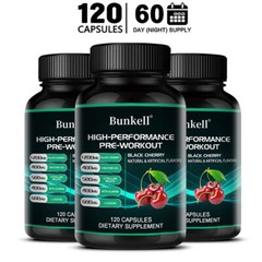 Creatine Monohydrate with Black cherry-Muscle Growth-Strength,30/60/120Capsules