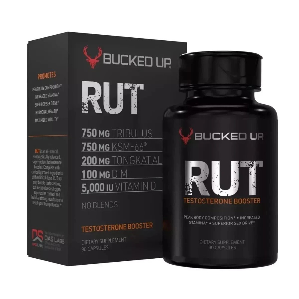 BUCKED UP RUT TESTOSTERONE BOOSTER 90Caps 30Serv Hormone Balance Mood, FS!