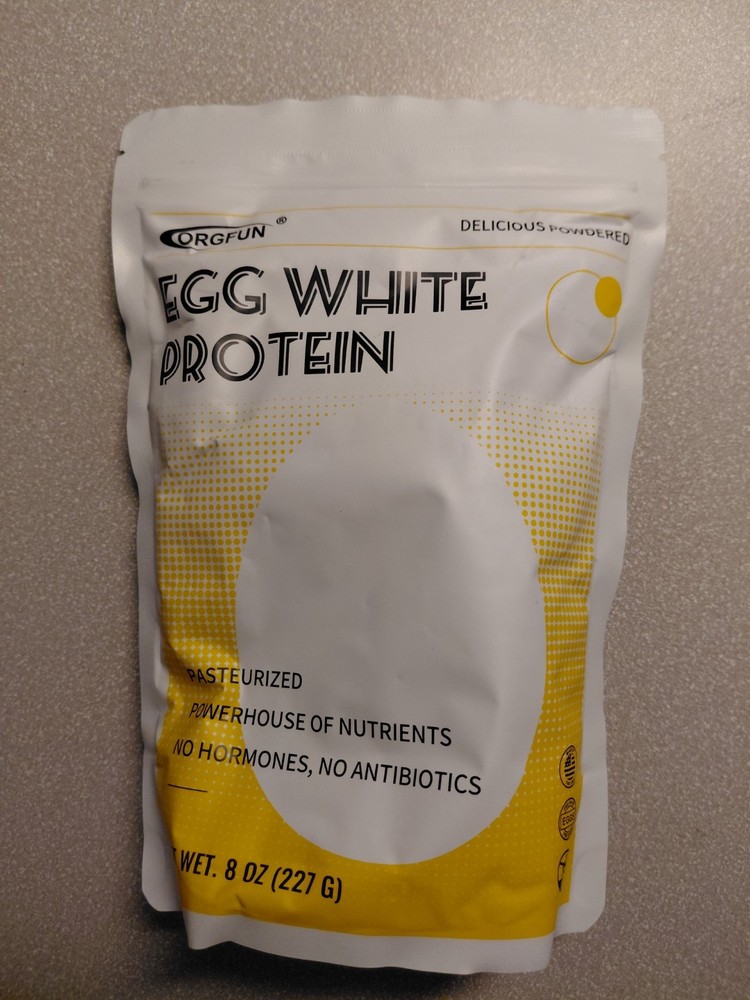 ORGFUN Egg White Protein Powder Pasteurized No Hormones 8 oz Unflavored