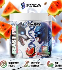 BEAST PRE – ENERGY & FOCUS High Stim Pre-Workot Synful Supplements Watermelon