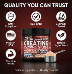 Clean Nutra Muscle Surge Creatine Powder for Men (9.7oz / 275g)