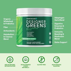 Designer Wellness, Designer Greens Superfood Powder with Prebiotics, Probiotics,