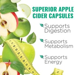 Apple Cider Vinegar Capsules 1000mg Supports Digestive Health 30-120 Pills Vegan
