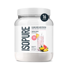 Isopure Clear Low Carb 100% Whey Protein Isolate Powder, 16 Servings