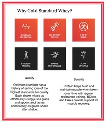 100% Whey Protein, Optimum Nutrition Gold Standard, 80 Servings, 24g Protein
