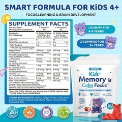 Kids Focus & Memory Gummies with Magnesium Glycinate, Phosphatidylserine