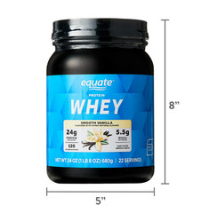Equate Whey Protein Powder, Smooth Vanilla, 24 oz