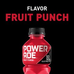 POWERADE 8 Count Fruit Punch Bottled Electrolyte Sports Drink, 20 fl oz
