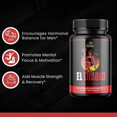 El Diablo- Bodybuilding & Men’s Health Support- 4 Bottles- 360 Capsules