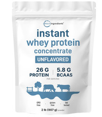 Instant Whey Protein Powder Concentrate, 2lbs