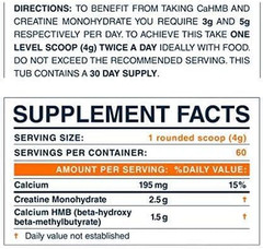 HMB + Creatine Supplement – 3g Daily HMB for Enhanced Strength, Power & Recovery