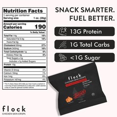 (Pack of 24) Flock Chips Chicken Hattie BS Protein Natural Grocery 1 Oz