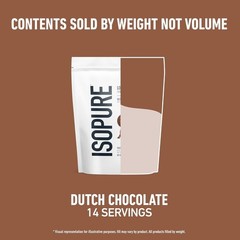 Isopure Low Carb Whey Protein Isolate Powder Dutch Chocolate 25g Protein 1lb