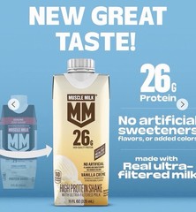 Muscle Milk 26g High Protein Shake Vanilla Creme Ultra Filtered Milk 11oz 4 Pack
