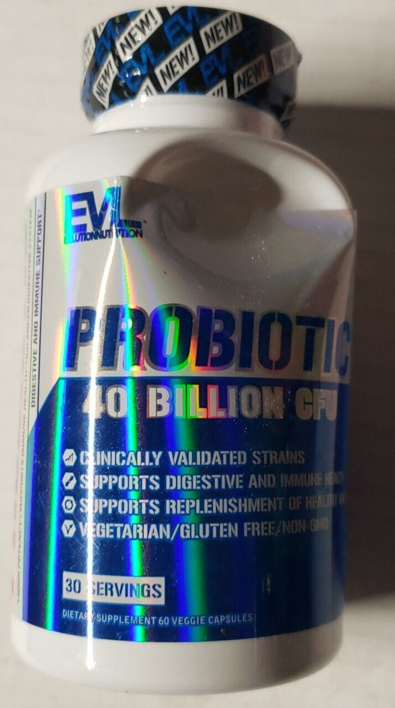 Evlution Nutrition Probiotic – 60 Veg Caps – Digestive Health – READ AD 5/2025