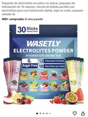 Wasetly Electrolytes Powder Hydration Drink Mix Variety Pack 30 Sticks 3.81 oz