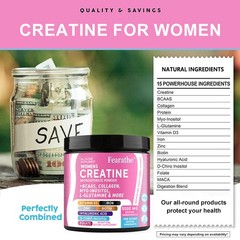 Creatine Monohydrate Powder For Women Strengthen Muscles 5 Grams Per Serving