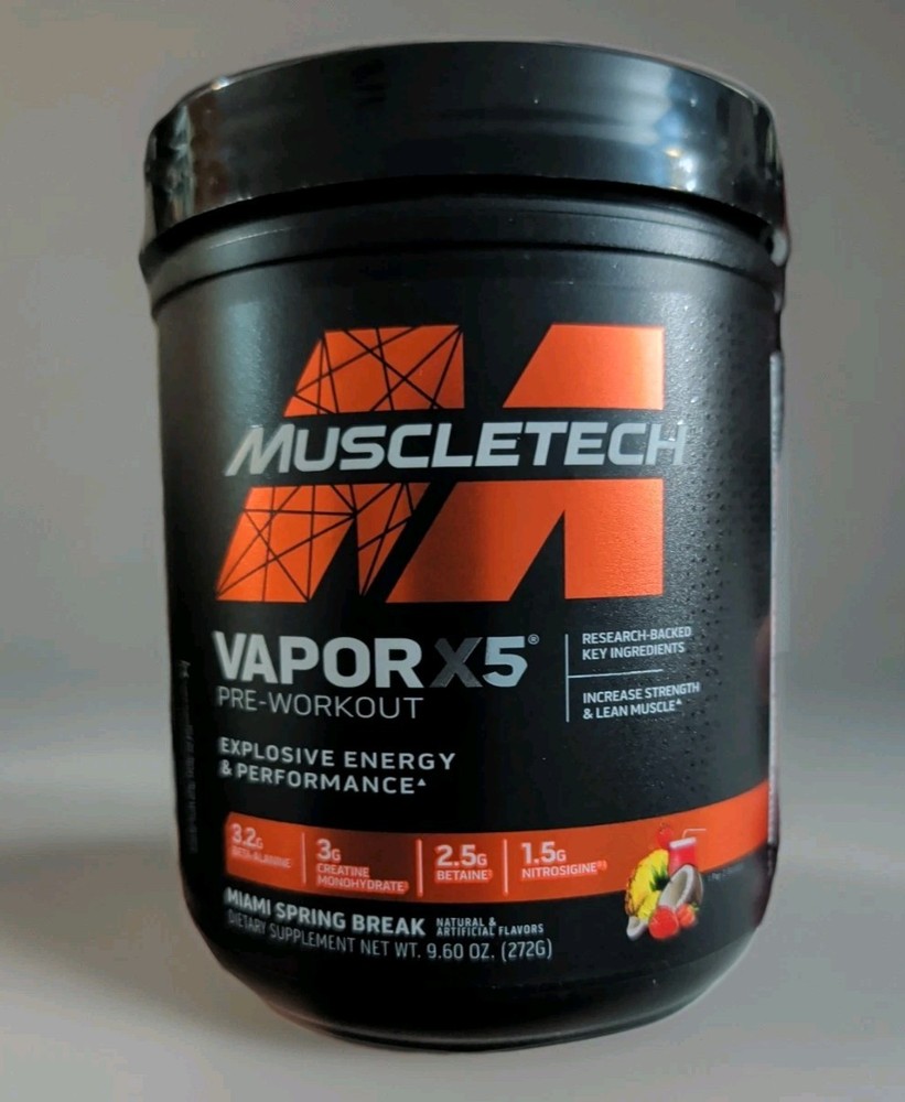 MuscleTech Vapor X5 Pre Workout Powder for Muscle & Energy Miami Spring Break