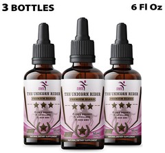 Unicorn Rider Womens Energy Boost Tincture Pure Herbal Drops 3 Bottles 6 Fl Oz